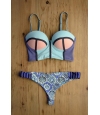 Bikini Maaji Top + Tanga Estampado en tonos Azules